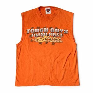 Harley-Davidson Pensacola FL Eagle Graphic Sleeveless Tee Medium Orange